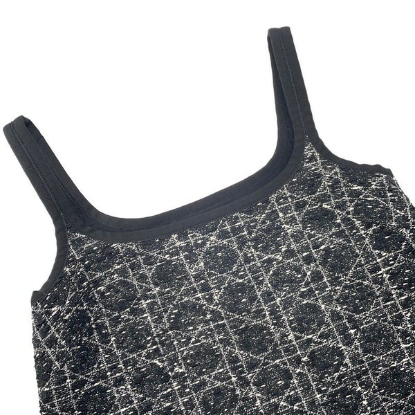 クリスチャン・ディオール ワンピース マクロカナージュ ツイード ショート フレアドレス レディースサイズ34 421R65A7795 黒