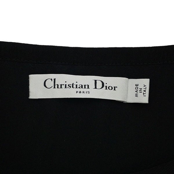 クリスチャン・ディオール ワンピース マクロカナージュ ツイード ショート フレアドレス レディースサイズ34 421R65A7795 黒