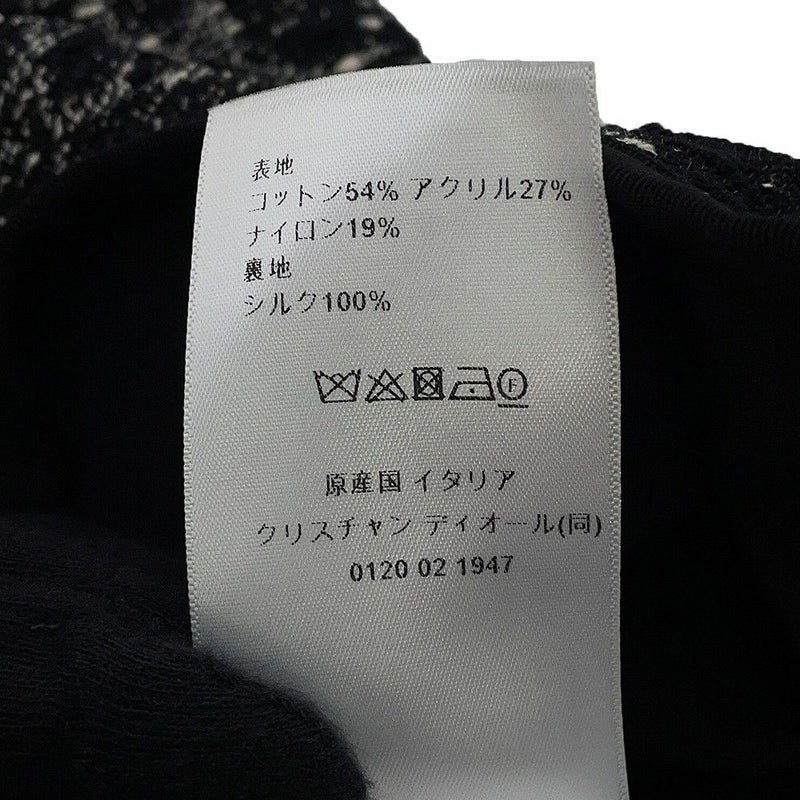 クリスチャン・ディオール ワンピース マクロカナージュ ツイード ショート フレアドレス レディースサイズ34 421R65A7795 黒