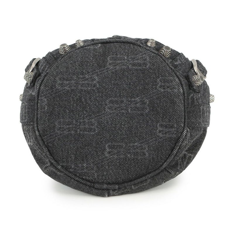 バレンシアガ ショルダーバッグ ル カゴール XS デニム 702431 BALENCIAGA 黒 ミラー付き