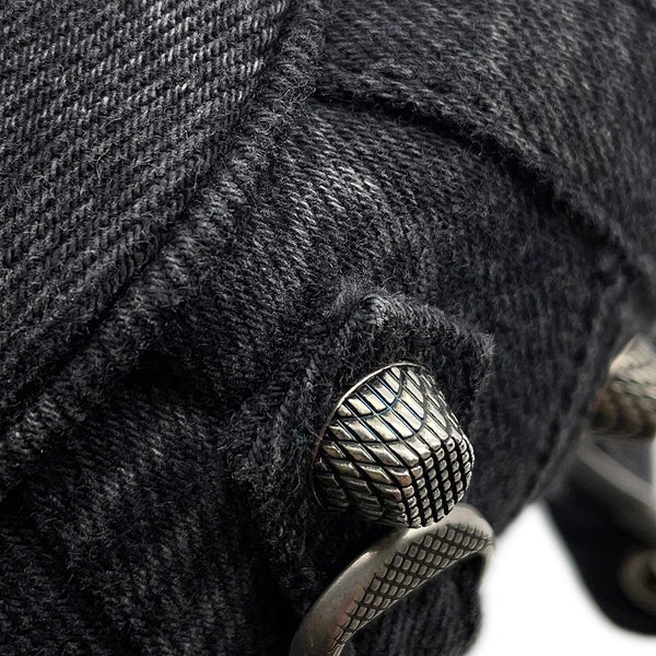 バレンシアガ ショルダーバッグ ル カゴール XS デニム 702431 BALENCIAGA 黒 ミラー付き