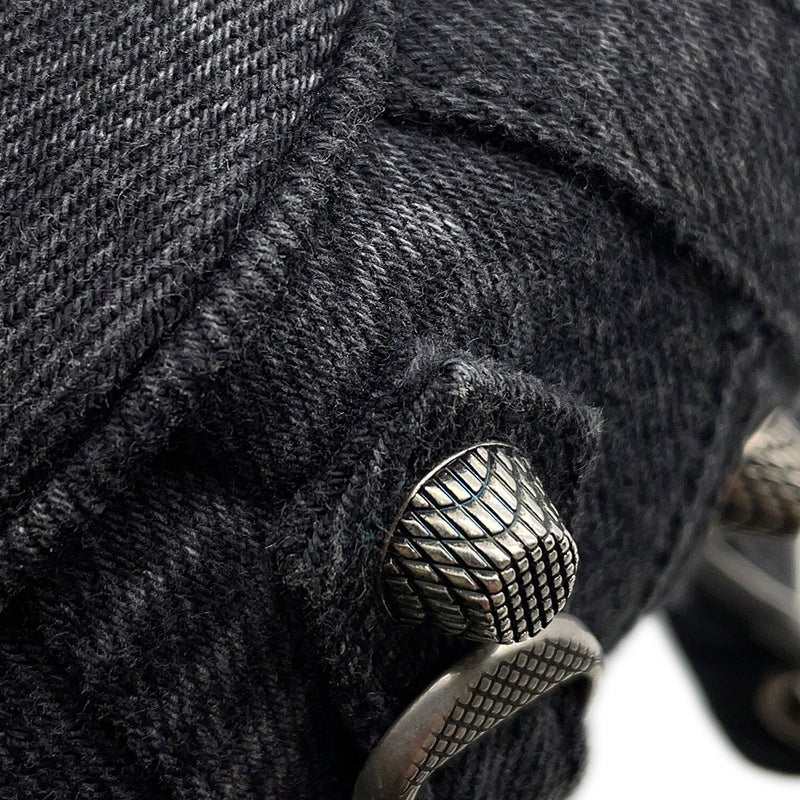 バレンシアガ ショルダーバッグ ル カゴール XS デニム 702431 BALENCIAGA 黒 ミラー付き