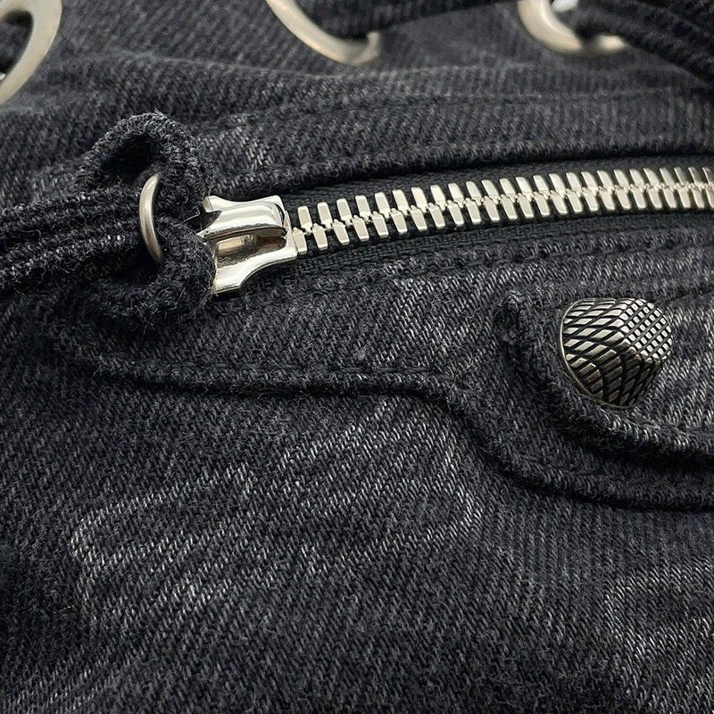 バレンシアガ ショルダーバッグ ル カゴール XS デニム 702431 BALENCIAGA 黒 ミラー付き