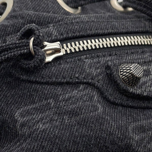 バレンシアガ ショルダーバッグ ル カゴール XS デニム 702431 BALENCIAGA 黒 ミラー付き