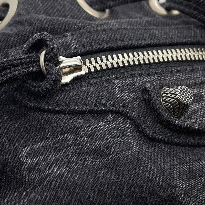 バレンシアガ ショルダーバッグ ル カゴール XS デニム 702431 BALENCIAGA 黒 ミラー付き