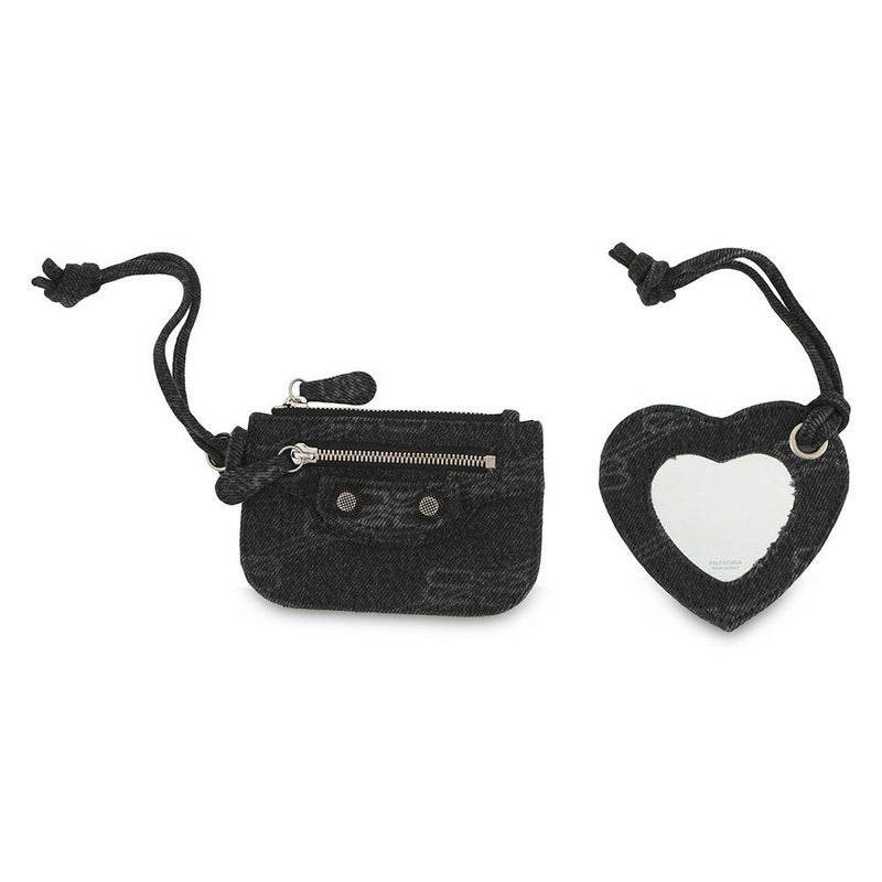 バレンシアガ ショルダーバッグ ル カゴール XS デニム 702431 BALENCIAGA 黒 ミラー付き