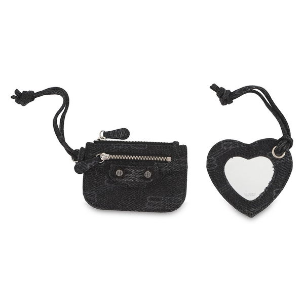 バレンシアガ ショルダーバッグ ル カゴール XS デニム 702431 BALENCIAGA 黒 ミラー付き