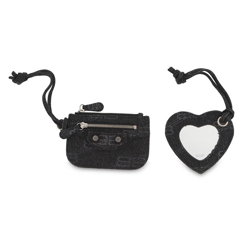 バレンシアガ ショルダーバッグ ル カゴール XS デニム 702431 BALENCIAGA 黒 ミラー付き
