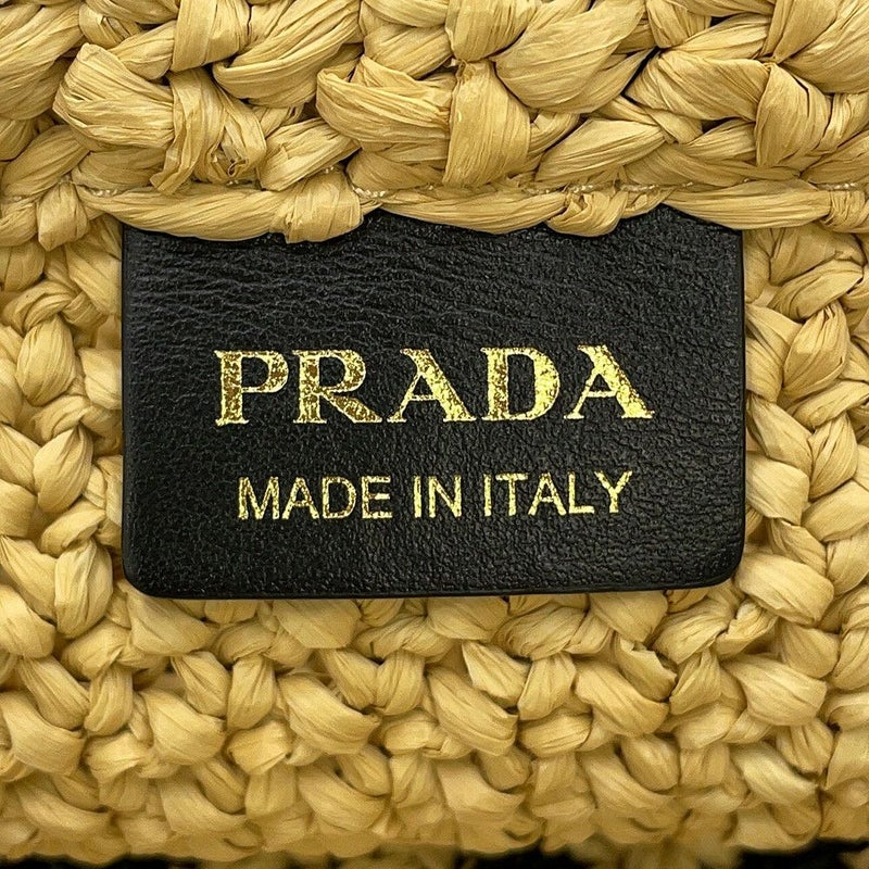 プラダ トートバッグ クロシェ ロゴ ラフィア 1BG392 PRADA