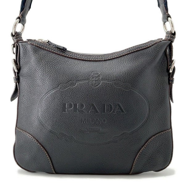 プラダ ショルダーバッグ ロゴ レザー BT0531 PRADA 黒