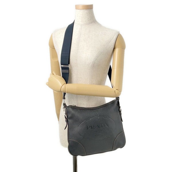 プラダ ショルダーバッグ ロゴ レザー BT0531 PRADA 黒