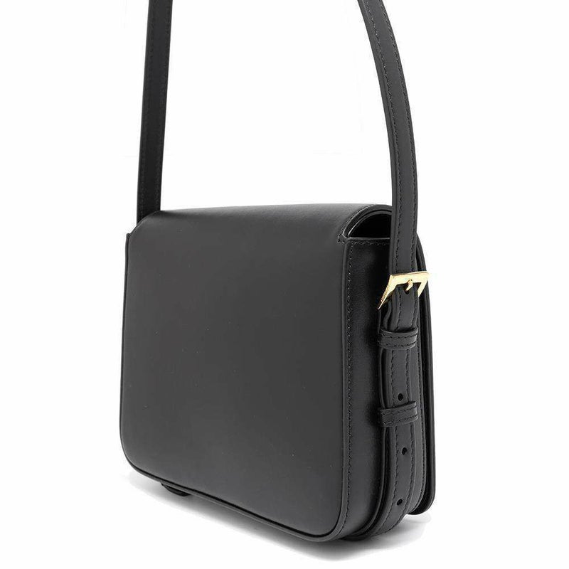 バーバリー ショルダーバッグ ロゴ フラップ レザー 8067035 BURBERRY バッグ 斜め掛け 黒