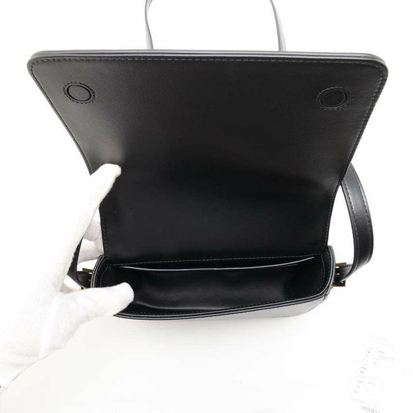 バーバリー ショルダーバッグ ロゴ フラップ レザー 8067035 BURBERRY バッグ 斜め掛け 黒