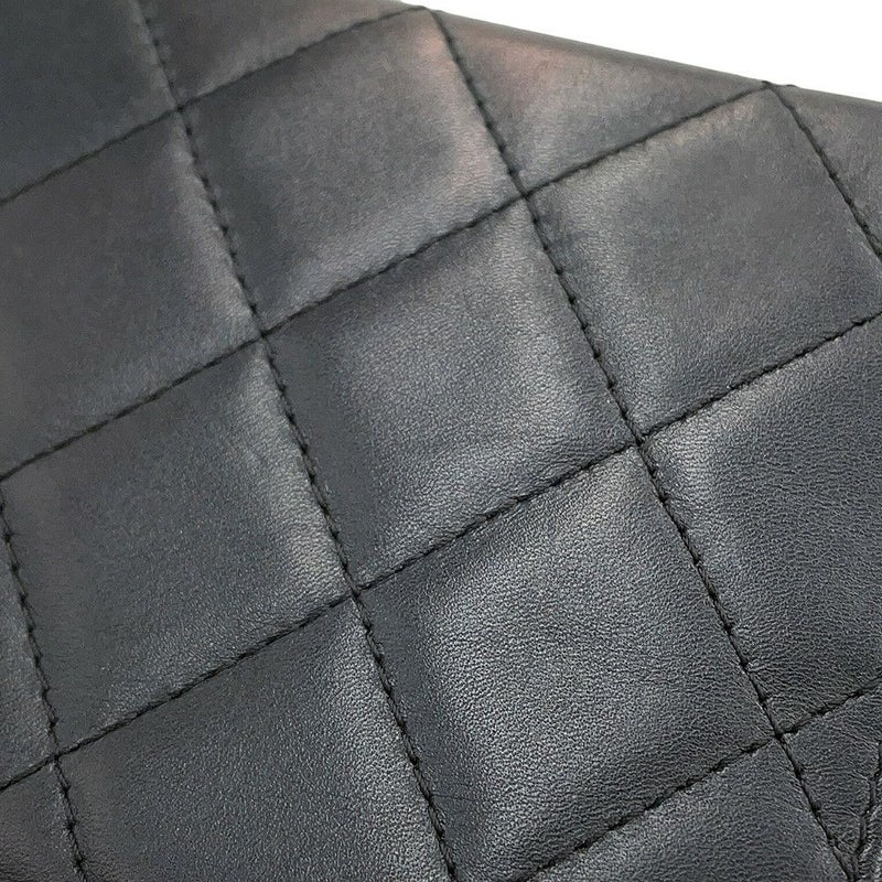 シャネル 二つ折り財布 マトラッセ ココマーク カンボンライン ウォレット ラムスキン CHANEL 財布 黒
