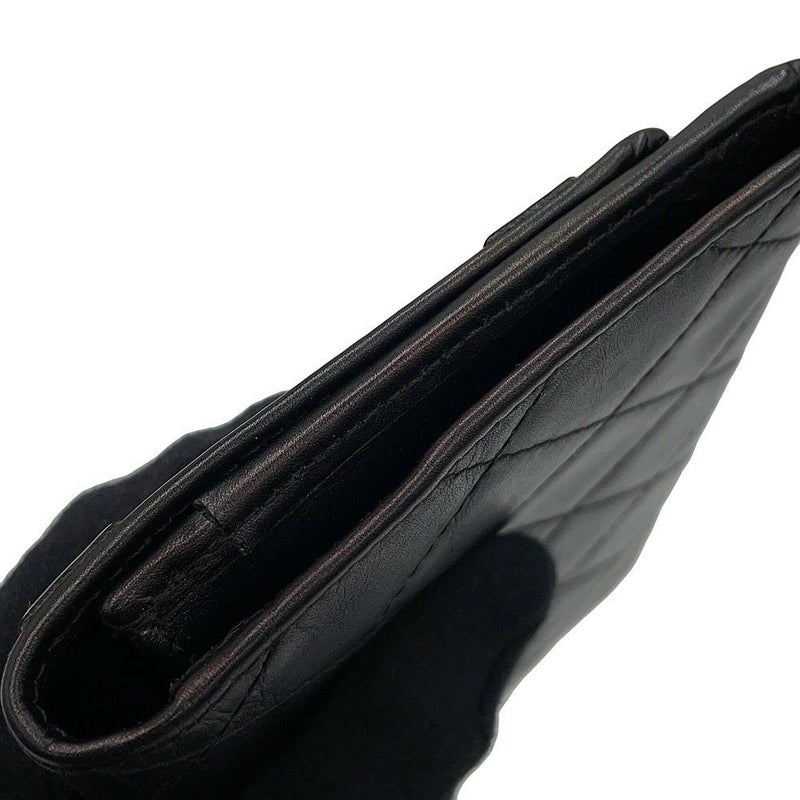 シャネル 二つ折り財布 マトラッセ ココマーク カンボンライン ウォレット ラムスキン CHANEL 財布 黒