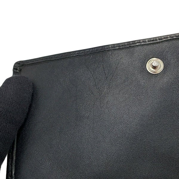 シャネル 二つ折り財布 マトラッセ ココマーク カンボンライン ウォレット ラムスキン CHANEL 財布 黒