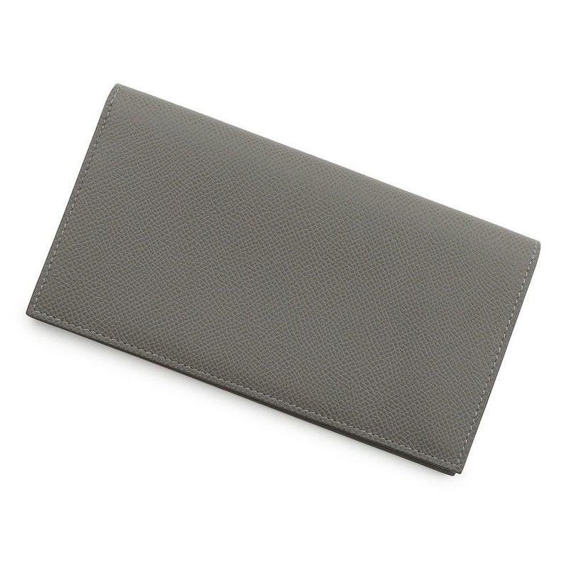 エルメス 二つ折り長財布 シチズンツイル ロング グリメイヤー/シルバー金具 エプソン U刻印 HERMES 財布 メンズ