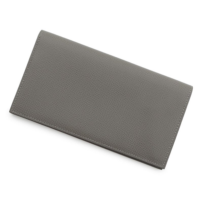 エルメス 二つ折り長財布 シチズンツイル ロング グリメイヤー/シルバー金具 エプソン U刻印 HERMES 財布 メンズ