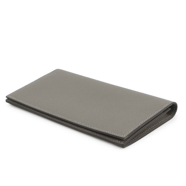 エルメス 二つ折り長財布 シチズンツイル ロング グリメイヤー/シルバー金具 エプソン U刻印 HERMES 財布 メンズ