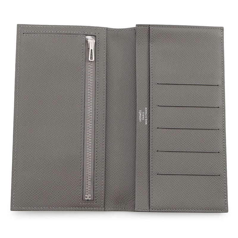 エルメス 二つ折り長財布 シチズンツイル ロング グリメイヤー/シルバー金具 エプソン U刻印 HERMES 財布 メンズ