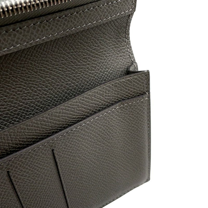 エルメス 二つ折り長財布 シチズンツイル ロング グリメイヤー/シルバー金具 エプソン U刻印 HERMES 財布 メンズ