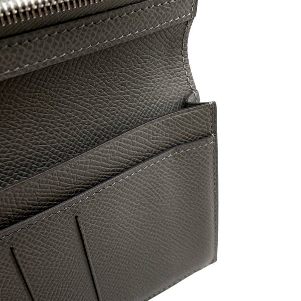 エルメス 二つ折り長財布 シチズンツイル ロング グリメイヤー/シルバー金具 エプソン U刻印 HERMES 財布 メンズ