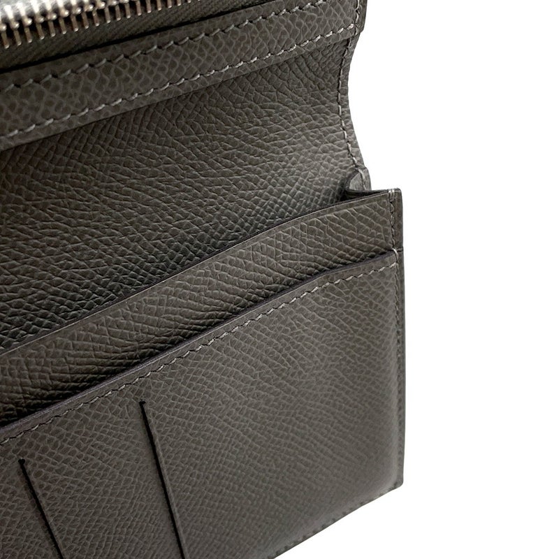 エルメス 二つ折り長財布 シチズンツイル ロング グリメイヤー/シルバー金具 エプソン U刻印 HERMES 財布 メンズ