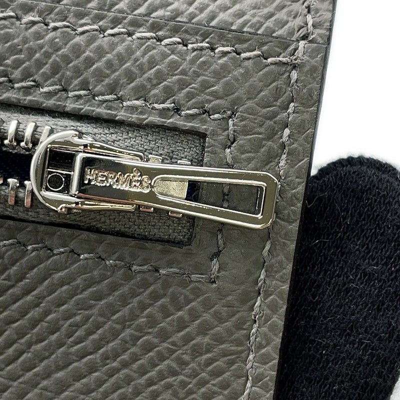 エルメス 二つ折り長財布 シチズンツイル ロング グリメイヤー/シルバー金具 エプソン U刻印 HERMES 財布 メンズ