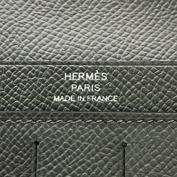 エルメス 二つ折り長財布 シチズンツイル ロング グリメイヤー/シルバー金具 エプソン U刻印 HERMES 財布 メンズ