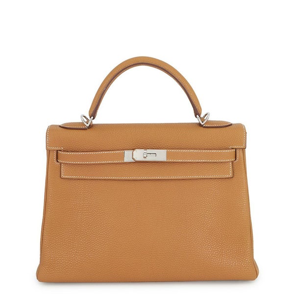 エルメス ハンドバッグ ケリー32 内縫い ゴールド/シルバー金具 トゴ □K刻印 2wayショルダー