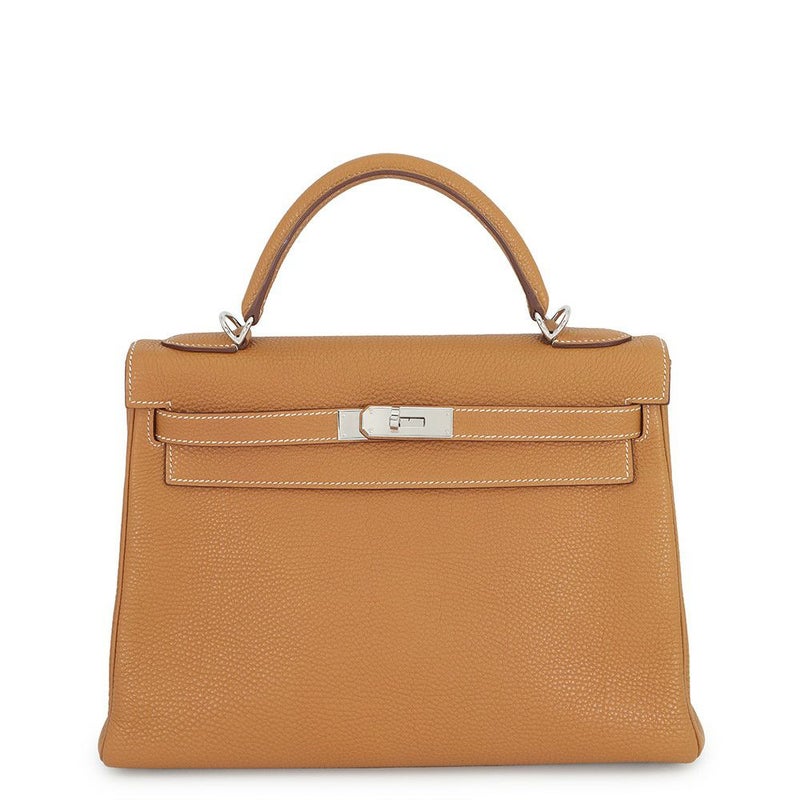 エルメス ハンドバッグ ケリー32 内縫い ゴールド/シルバー金具 トゴ □K刻印 2wayショルダー