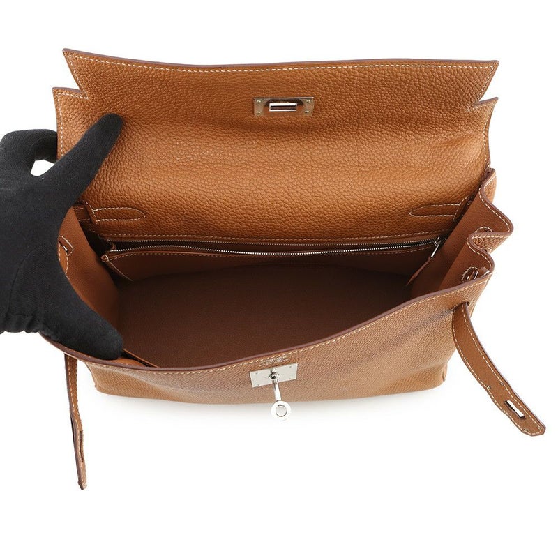 エルメス ハンドバッグ ケリー32 内縫い ゴールド/シルバー金具 トゴ □K刻印 2wayショルダー