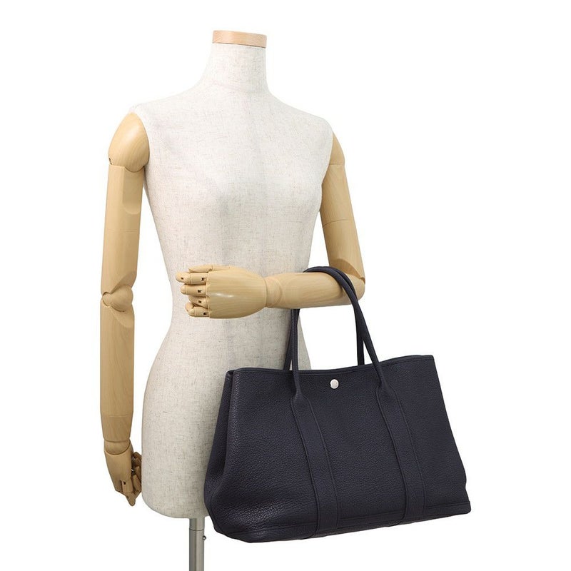 エルメス トートバッグ ガーデンパーティPM ブルーニュイ/シルバー金具 ネゴンダ X刻印