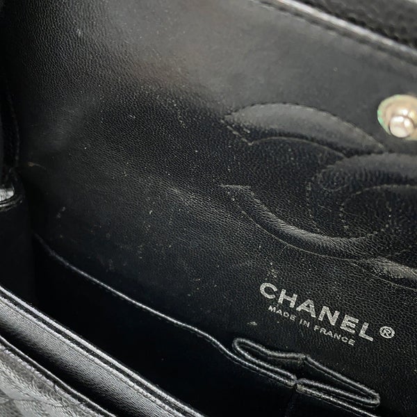 シャネル チェーンショルダーバッグ マトラッセ25 ココマーク ダブルチェーン キャビアスキン A01112 CHANEL 黒