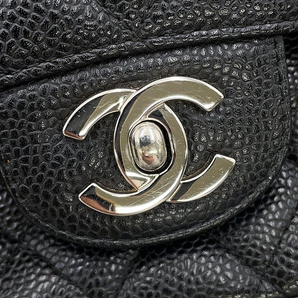 シャネル チェーンショルダーバッグ マトラッセ25 ココマーク ダブルチェーン キャビアスキン A01112 CHANEL 黒
