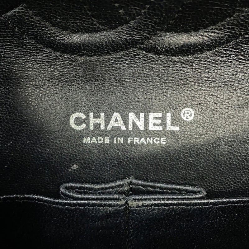 シャネル チェーンショルダーバッグ マトラッセ25 ココマーク ダブルチェーン キャビアスキン A01112 CHANEL 黒