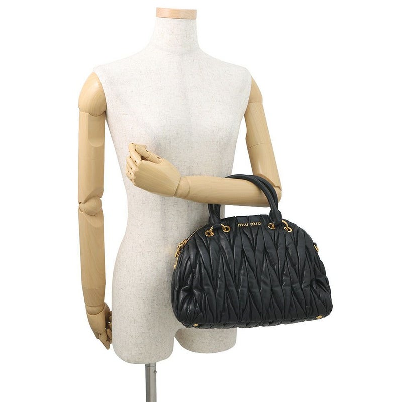 ミュウミュウ ハンドバッグ マテラッセ レザー RL0055 MIUMIU 2way 黒