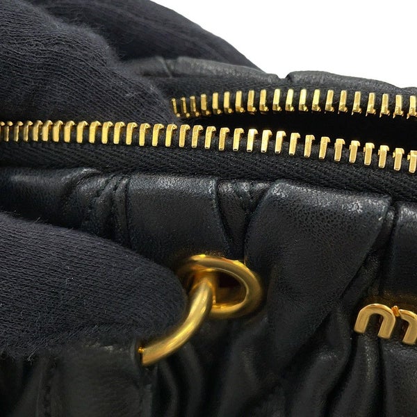 ミュウミュウ ハンドバッグ マテラッセ レザー RL0055 MIUMIU 2way 黒