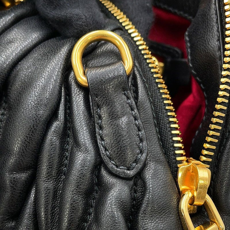 ミュウミュウ ハンドバッグ マテラッセ レザー RL0055 MIUMIU 2way 黒