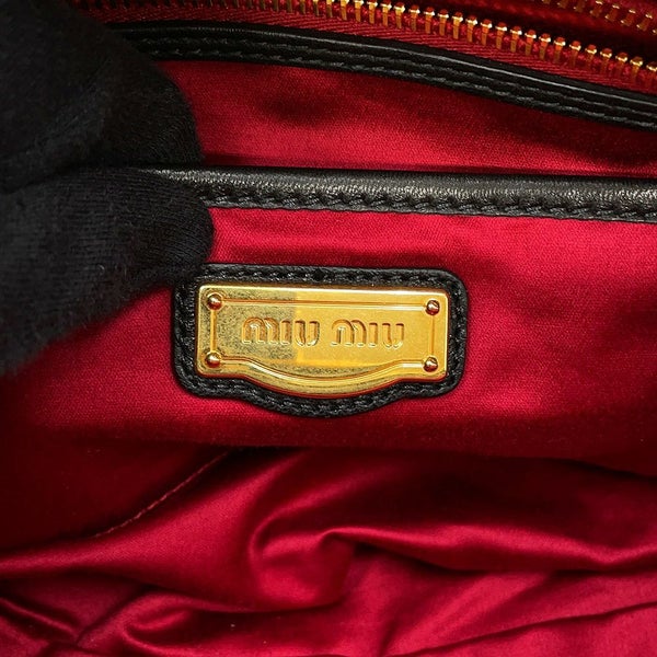 ミュウミュウ ハンドバッグ マテラッセ レザー RL0055 MIUMIU 2way 黒