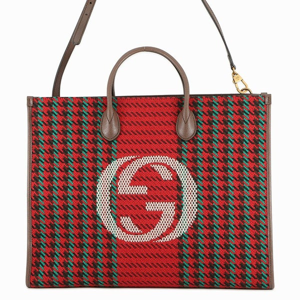 グッチ トートバッグ インターロキングG ツイード/レザー 644994 GUCCI バッグ 2wayショルダーバッグ