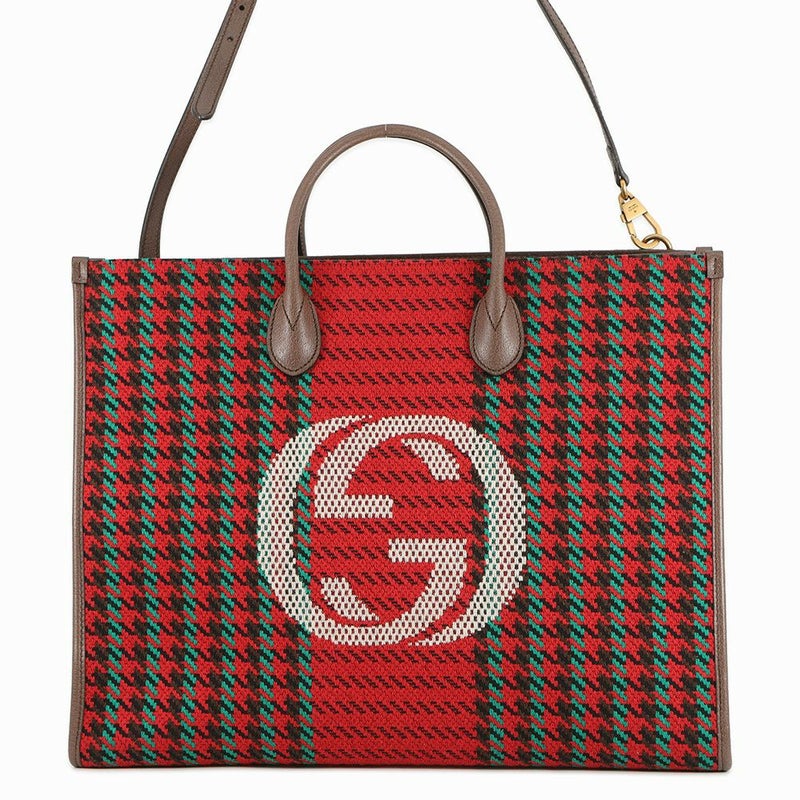 グッチ トートバッグ インターロキングG ツイード/レザー 644994 GUCCI バッグ 2wayショルダーバッグ