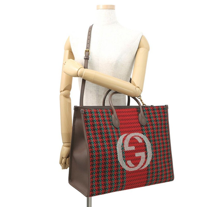 グッチ トートバッグ インターロキングG ツイード/レザー 644994 GUCCI バッグ 2wayショルダーバッグ