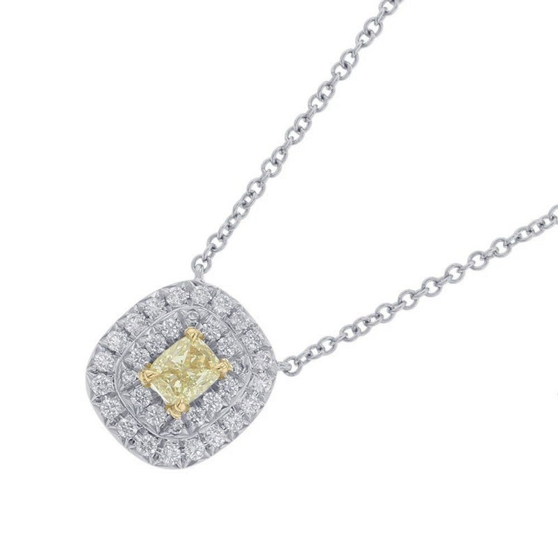 ティファニー ネックレス ソレスト イエローダイヤ 0.23ct/ダイヤ 0.15ct Pt950プラチナ/K18YGイエローゴールド Tiffany&Co.
