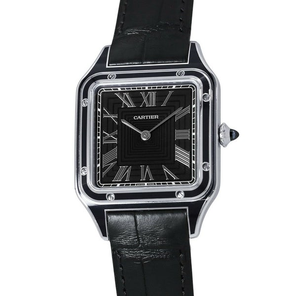 カルティエ サントス デュモン LM WSSA0046 Cartier 腕時計 黒文字盤 手巻き