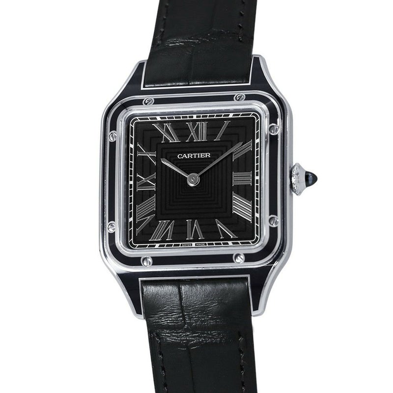 カルティエ サントス デュモン LM WSSA0046 Cartier 腕時計 黒文字盤 手巻き