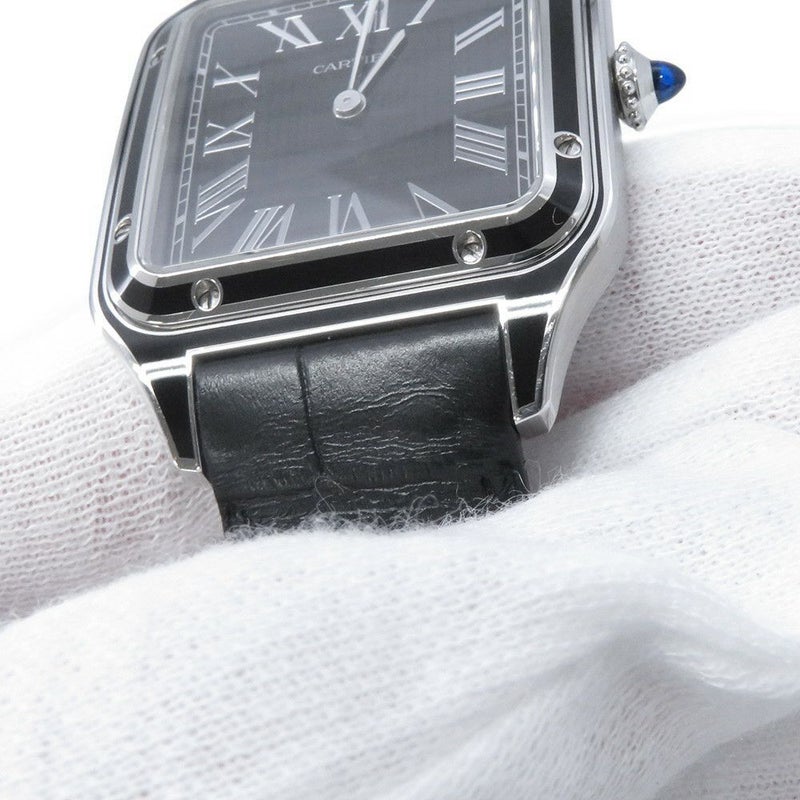 カルティエ サントス デュモン LM WSSA0046 Cartier 腕時計 黒文字盤 手巻き