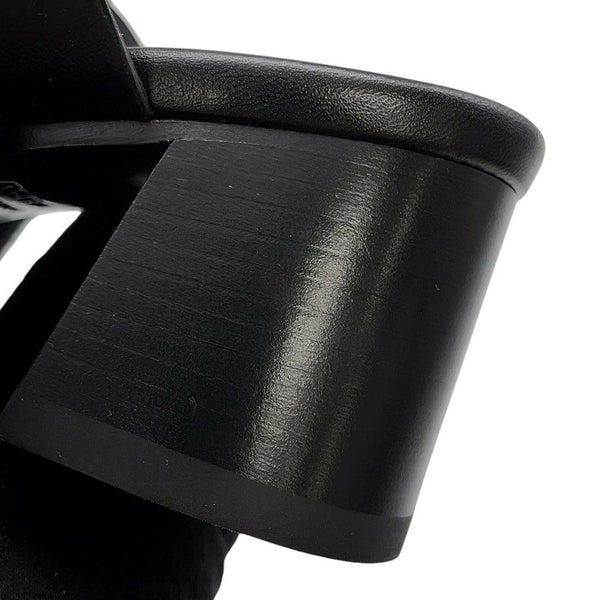 エルメス サンダル ギャビー レザー レディースサイズ37 HERMES 靴 ヒール 黒