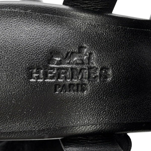 エルメス サンダル ギャビー レザー レディースサイズ37 HERMES 靴 ヒール 黒