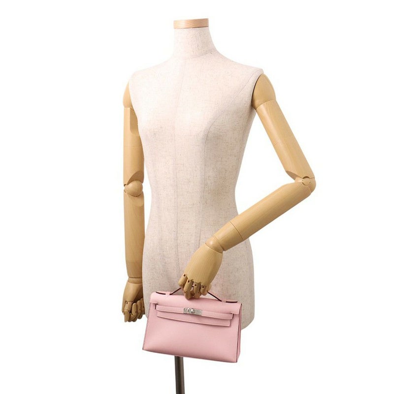 エルメス ハンドバッグ ポシェットケリー ローズサクラ/シルバー金具 スイフト K刻印